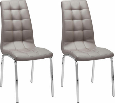 Set 2 scaune »Lila« din piele ecologica taupe cu cadru din metal