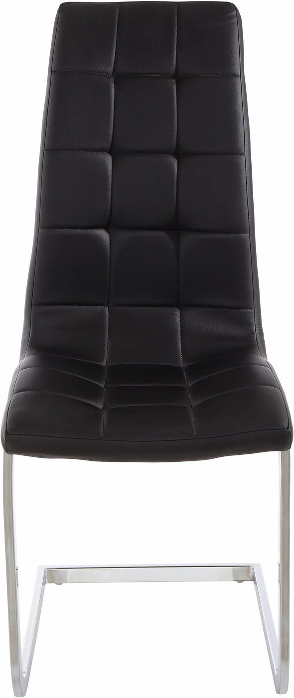 Set 2 scaune »Lola« din piele eco neagră si cadru metalic cromat - LunaHome.ro