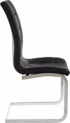 Set 4 scaune »Lola« din piele eco neagră si cadru metalic cromat - LunaHome.ro