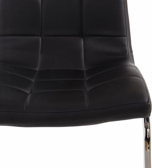 Set 4 scaune »Lola« din piele eco neagră si cadru metalic cromat - LunaHome.ro