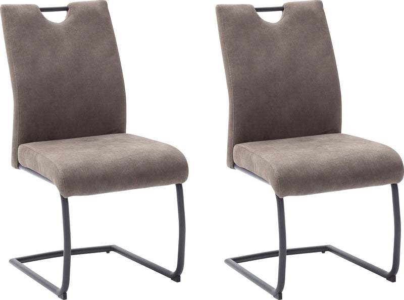 Set 2 scaune balansoar Acroma culoare nisip cu baza metalica - LunaHome.ro