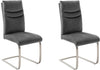 Set 2 scaune cantilever Gibara gri antracit cu cadru metalic - LunaHome.ro