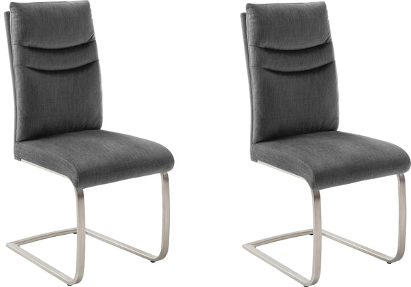 Set 2 scaune cantilever Gibara gri antracit cu cadru metalic - LunaHome.ro