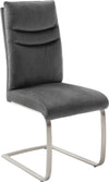 Set 2 scaune cantilever Gibara gri antracit cu cadru metalic - LunaHome.ro