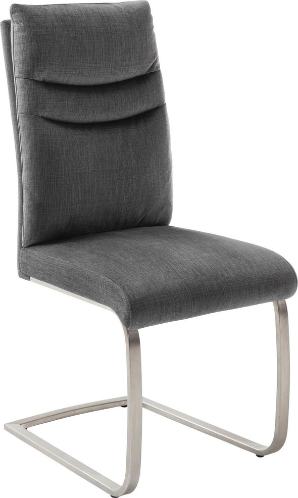 Set 2 scaune cantilever Gibara gri antracit cu cadru metalic - LunaHome.ro
