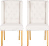 Set 2 scaune crem Liao cu design elegant, picioare din lemn de mesteacan - LunaHome.ro