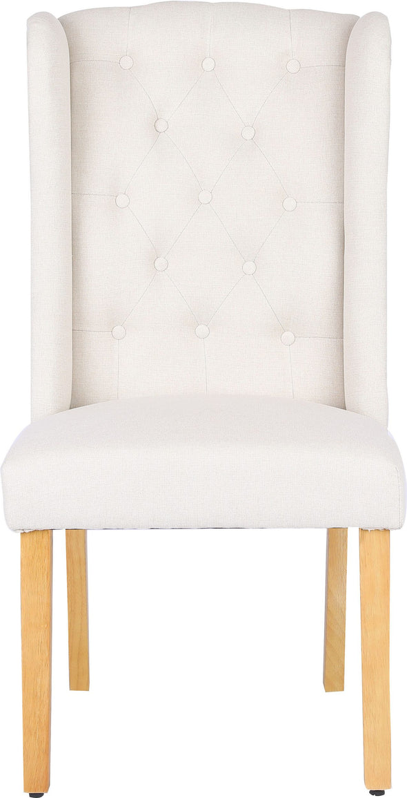Set 2 scaune crem Liao cu design elegant, picioare din lemn de mesteacan - LunaHome.ro