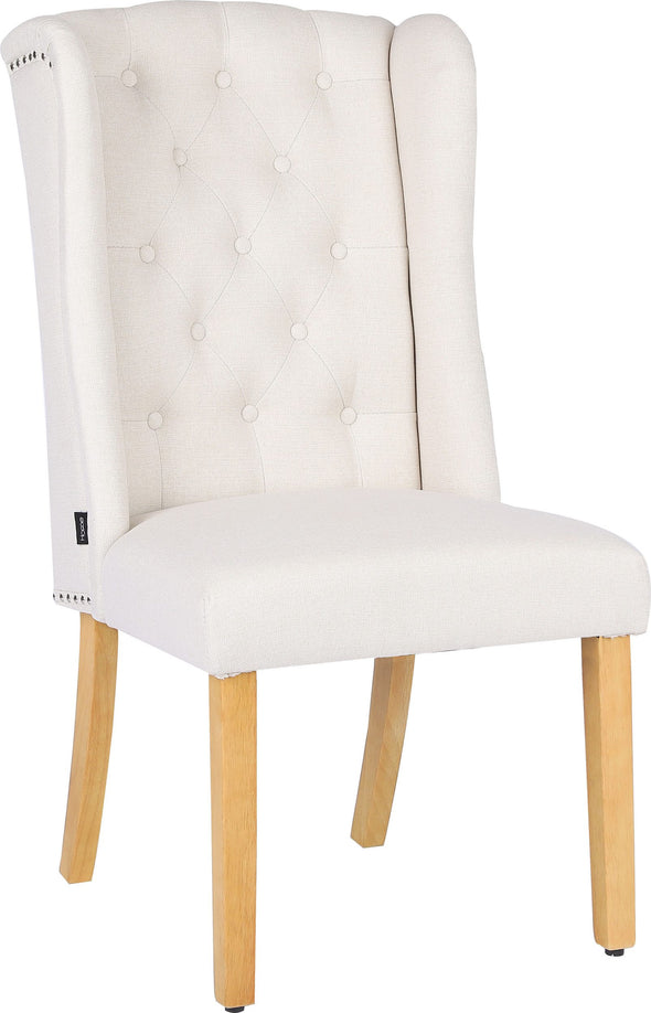 Set 2 scaune crem Liao cu design elegant, picioare din lemn de mesteacan - LunaHome.ro