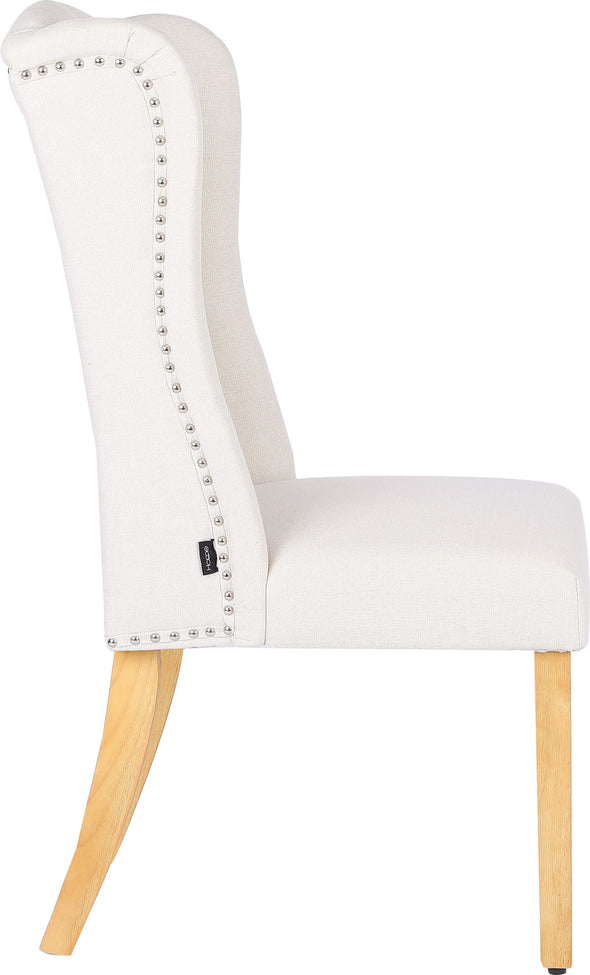 Set 2 scaune crem Liao cu design elegant, picioare din lemn de mesteacan - LunaHome.ro