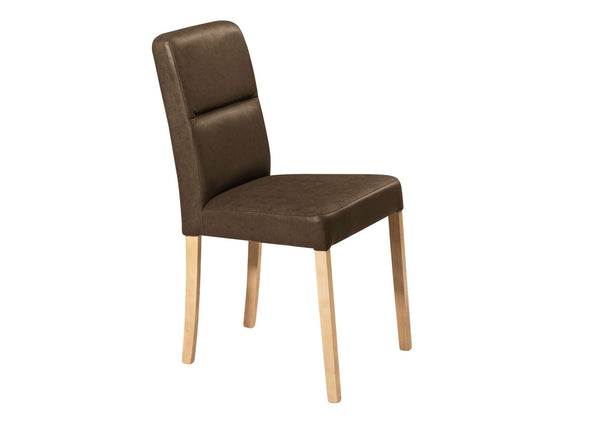 Set 2 scaune de masa Laros din piele eco maro inchis - LunaHome.ro
