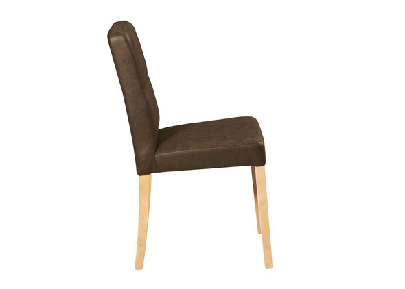 Set 2 scaune de masa Laros din piele eco maro inchis - LunaHome.ro
