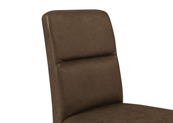 Set 2 scaune de masa Laros din piele eco maro inchis - LunaHome.ro