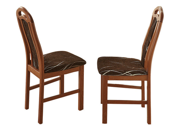 Set 2 scaune elegante din lemn de fag cu tapiterie maro - LunaHome.ro