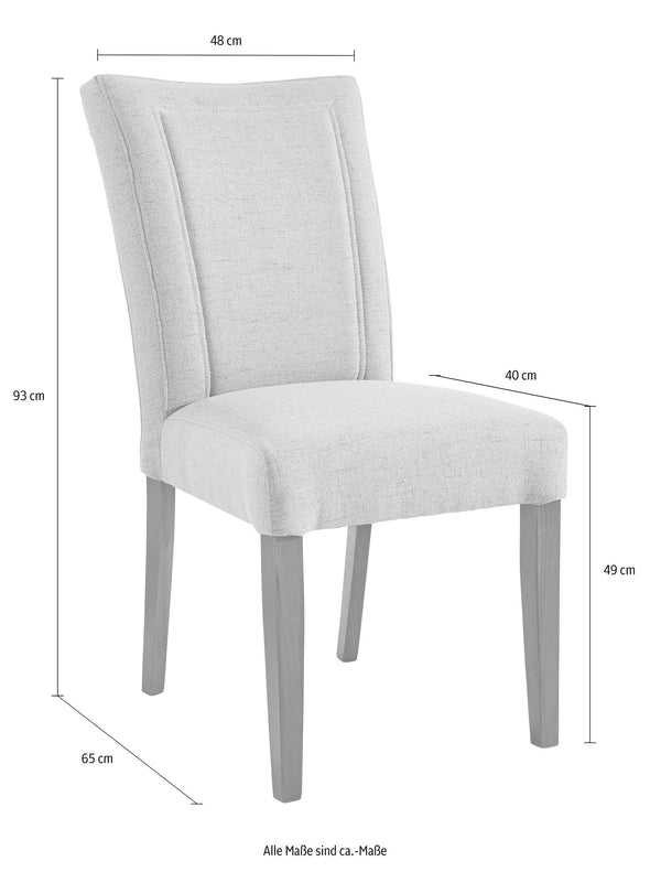 Set 2 scaune gri deschis Zena tapitate cu picioare din lemn - LunaHome.ro
