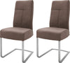Set 2 scaune maro Talena cu cadru metalic si aspect de piele - LunaHome.ro