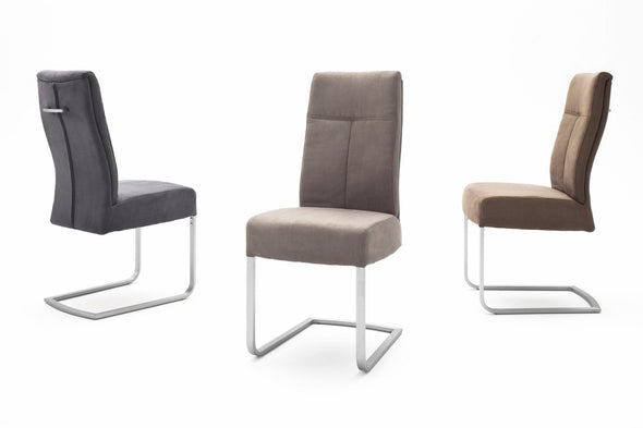 Set 2 scaune maro Talena cu cadru metalic si aspect de piele - LunaHome.ro