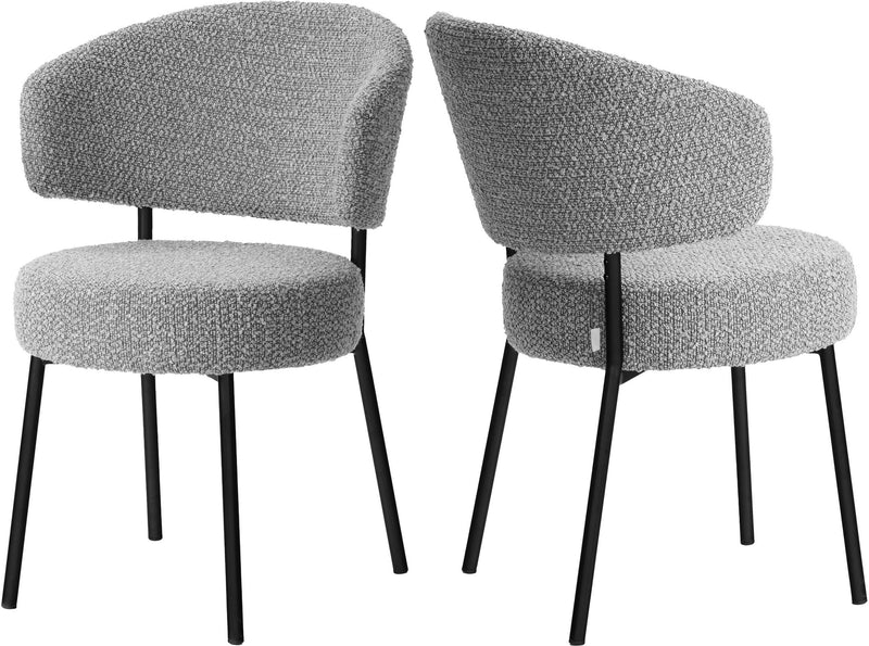 Set 2 scaune moderne Sölve cu tapiterie gri si picioare negre - LunaHome.ro