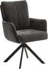 Set 2 scaune rotative Malia cu tapiterie antracit si baza metalica - LunaHome.ro