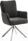 Set 2 scaune rotative Malia cu tapiterie antracit si baza metalica - LunaHome.ro