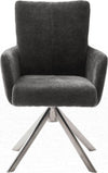 Set 2 scaune rotative Malia cu tapiterie antracit si baza metalica - LunaHome.ro