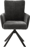 Set 2 scaune rotative Malia cu tapiterie antracit si baza metalica - LunaHome.ro