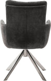 Set 2 scaune rotative Malia cu tapiterie antracit si baza metalica - LunaHome.ro
