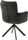 Set 2 scaune rotative Malia cu tapiterie antracit si baza metalica - LunaHome.ro