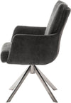 Set 2 scaune rotative Malia cu tapiterie antracit si baza metalica - LunaHome.ro