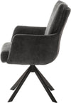 Set 2 scaune rotative Malia cu tapiterie antracit si baza metalica - LunaHome.ro