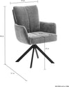 Set 2 scaune rotative Malia cu tapiterie antracit si baza metalica - LunaHome.ro