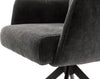 Set 2 scaune rotative Malia cu tapiterie antracit si baza metalica - LunaHome.ro