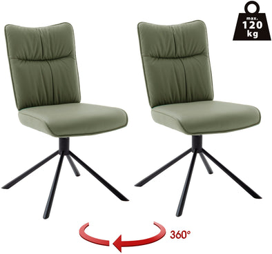 Set 2 scaune rotative Marin din microfibra verde masliniu - LunaHome.ro