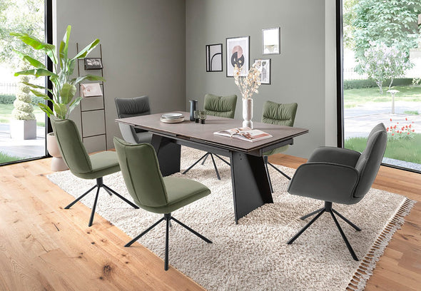 Set 2 scaune rotative Marin din microfibra verde masliniu - LunaHome.ro
