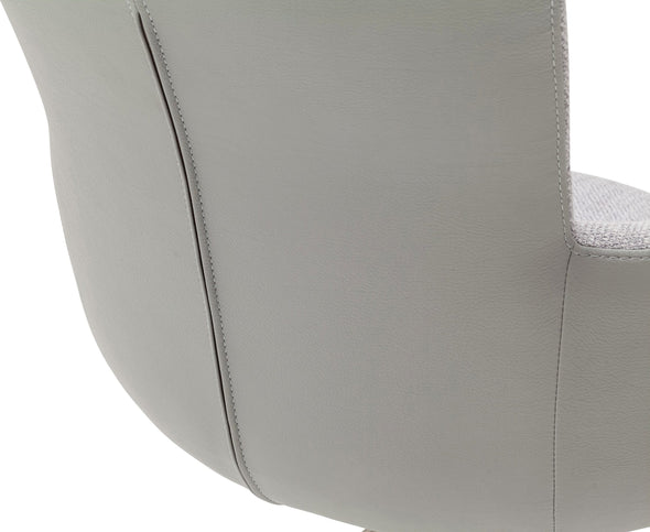 Set 2 scaune rotative Mecana gri tapitate, cu picioare metalice - LunaHome.ro