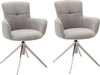 Set 2 scaune rotative Mecana gri tapitate, cu picioare metalice - LunaHome.ro
