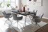 Set 2 scaune rotative Mecana gri tapitate, cu picioare metalice - LunaHome.ro