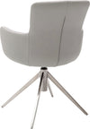 Set 2 scaune rotative Mecana gri tapitate, cu picioare metalice - LunaHome.ro