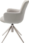 Set 2 scaune rotative Mecana gri tapitate, cu picioare metalice - LunaHome.ro