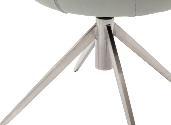Set 2 scaune rotative Mecana gri tapitate, cu picioare metalice - LunaHome.ro