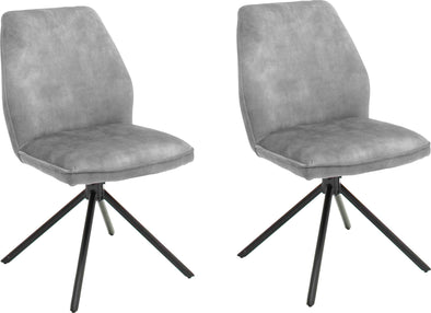 Set 2 scaune rotative Ottawa gri cu aspect vintage - LunaHome.ro