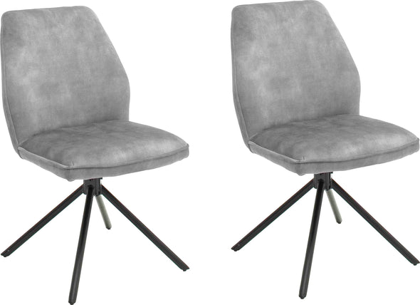 Set 2 scaune rotative Ottawa gri cu aspect vintage - LunaHome.ro