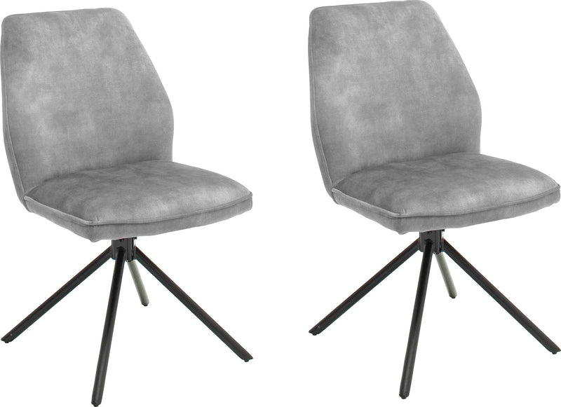 Set 2 scaune rotative Ottawa gri cu aspect vintage - LunaHome.ro