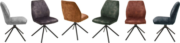 Set 2 scaune rotative Ottawa gri cu aspect vintage - LunaHome.ro
