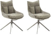 Set 2 scaune rotative Parker cu tapiterie cappucino si baza metalica - LunaHome.ro