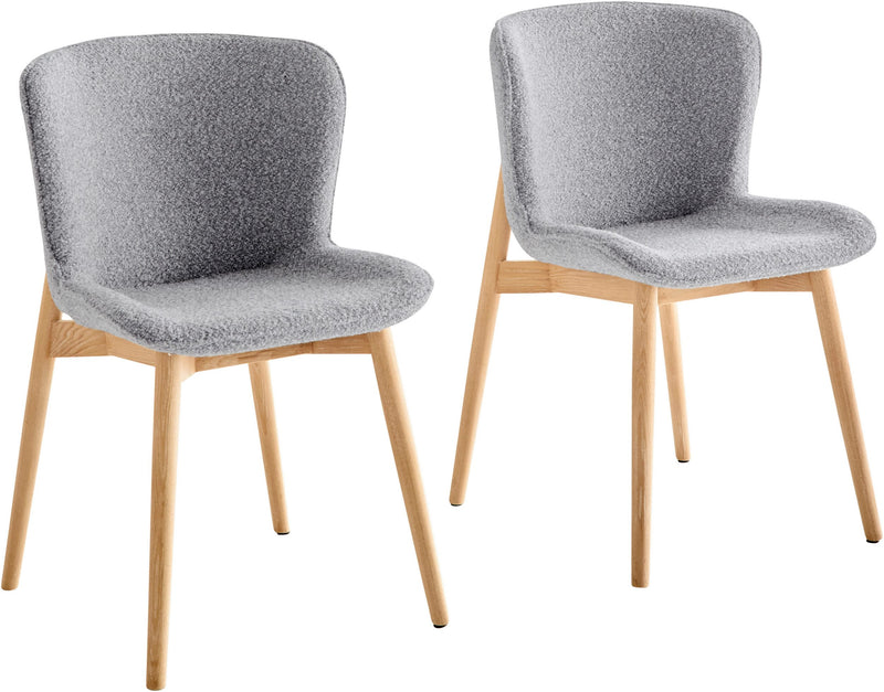 Set 2 scaune s.Oliver Kailee moderne cu tapiterie pufoasa gri - LunaHome.ro