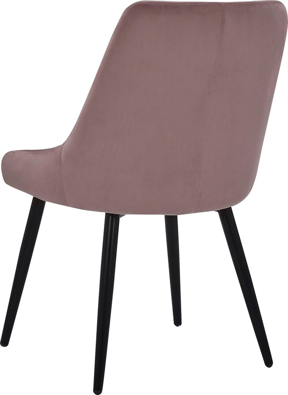 Set 2 scaune tapitate Leonique Bondy din catifea roz - LunaHome.ro