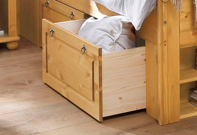 Set 2 sertare Tessin pentru pat din lemn masiv de pin natur - LunaHome.ro