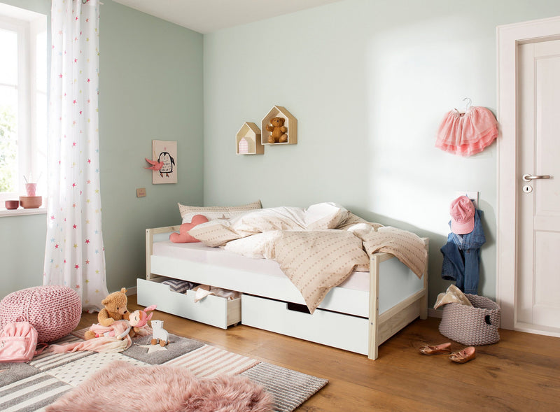 Set 2 sertare pentru pat Lüttenhütt »Janne«, din lemn si MDF alb - LunaHome.ro
