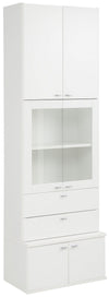 Set 2 uși Dana albe cu inserție de sticlă și mâner 74x34 cm - LunaHome.ro