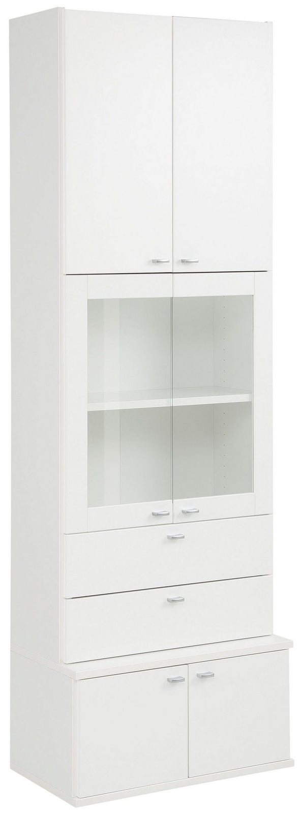 Set 2 uși Dana albe cu inserție de sticlă și mâner 74x34 cm - LunaHome.ro